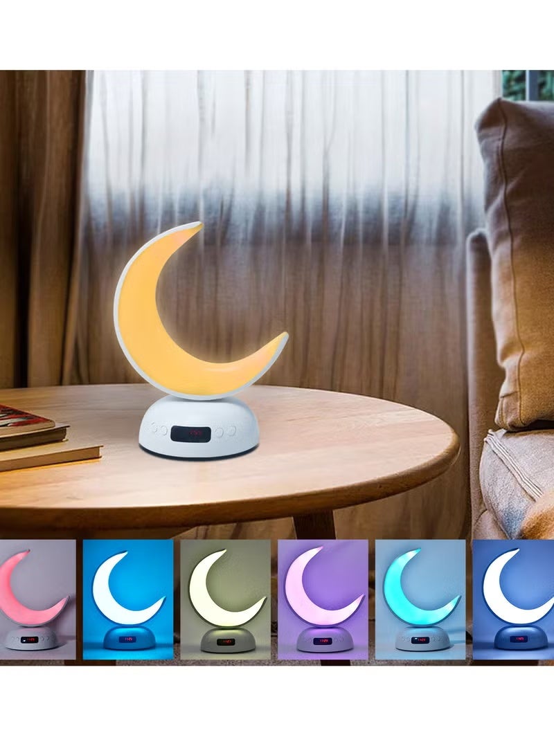 Equantu SQ902 Quran Speaker LED Moon Style Lamp Blutooth Quran Speaker with Aromatherapy Function Azan Alarm Clock Quran Player Andriod iOS Control Soft night light quran player - Image 3