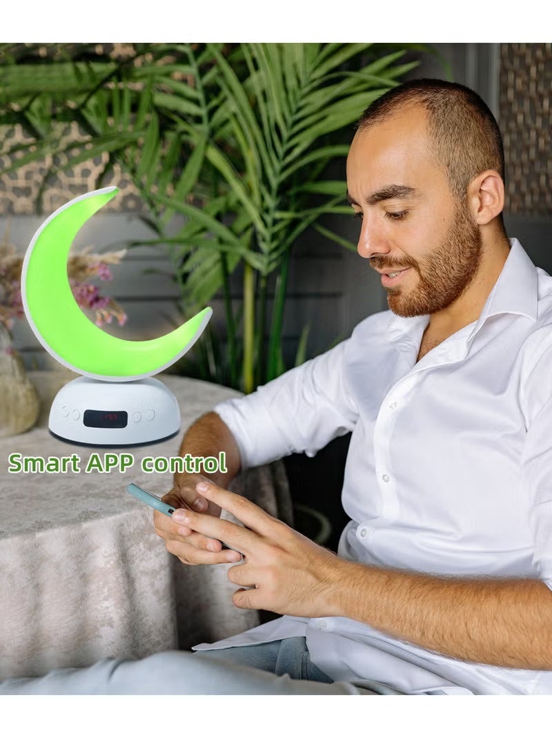 Equantu SQ902 Quran Speaker LED Moon Style Lamp Blutooth Quran Speaker with Aromatherapy Function Azan Alarm Clock Quran Player Andriod iOS Control Soft night light quran player - Image 5