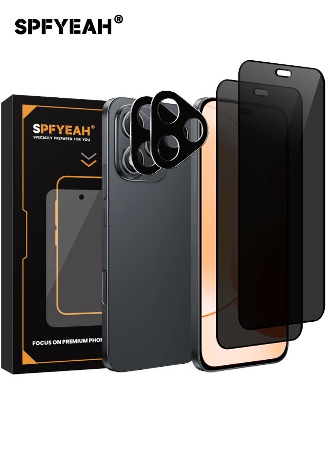 SPFYEAH [2+2 Pack] Honor 400 Lite Privacy Screen Protector with Camera Lens Protector, [28° Anti-Spy][9H Hardness][Touch Sensitive][Anti Scratch][Bubble Free][Case Friendly] Protector Set for Honor 400 Lite 5G 6.7 inch (Boxed, 2+2 PCS) - Image 1