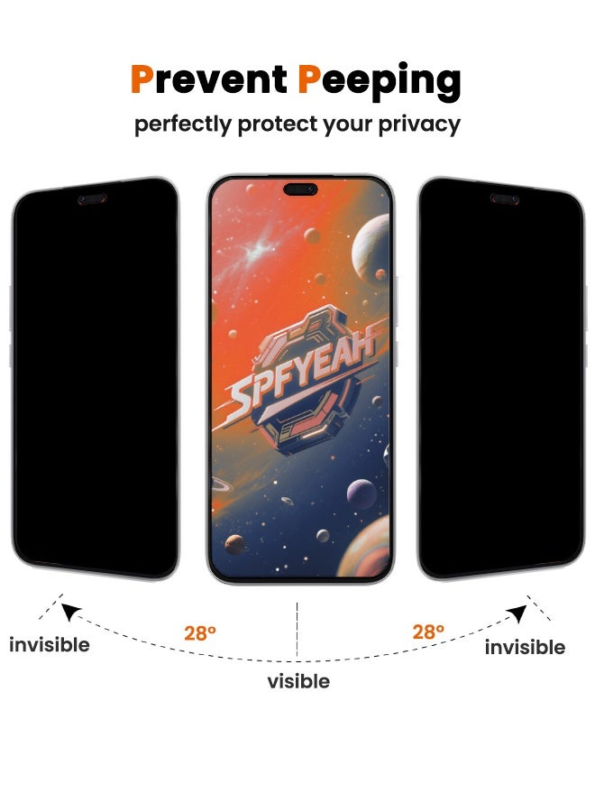 SPFYEAH [2+2 Pack] Honor 400 Lite Privacy Screen Protector with Camera Lens Protector, [28° Anti-Spy][9H Hardness][Touch Sensitive][Anti Scratch][Bubble Free][Case Friendly] Protector Set for Honor 400 Lite 5G 6.7 inch (Boxed, 2+2 PCS) - Image 3