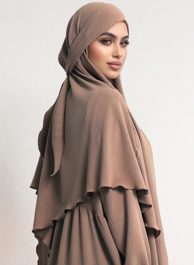 Take Two Tan Solid Hijab - Image 1