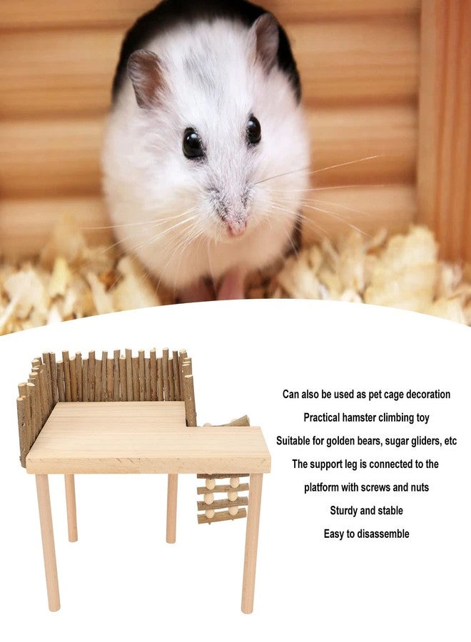 Tnfeeon Hamster with Climbing Ladder, Guinea Pig Toys Chinchilla Perch Cage Accessories Toy Wooden Play Gym Stand for Hamsters Squirrel Guinea Pig - Image 2