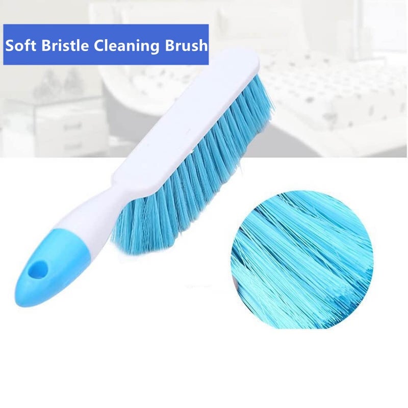 Jilukibo 2 Pack Soft Bristle Bed Sheets Sweeping Cleaning Brush with Plastic Handle, Blue, Rose Red - Image 4
