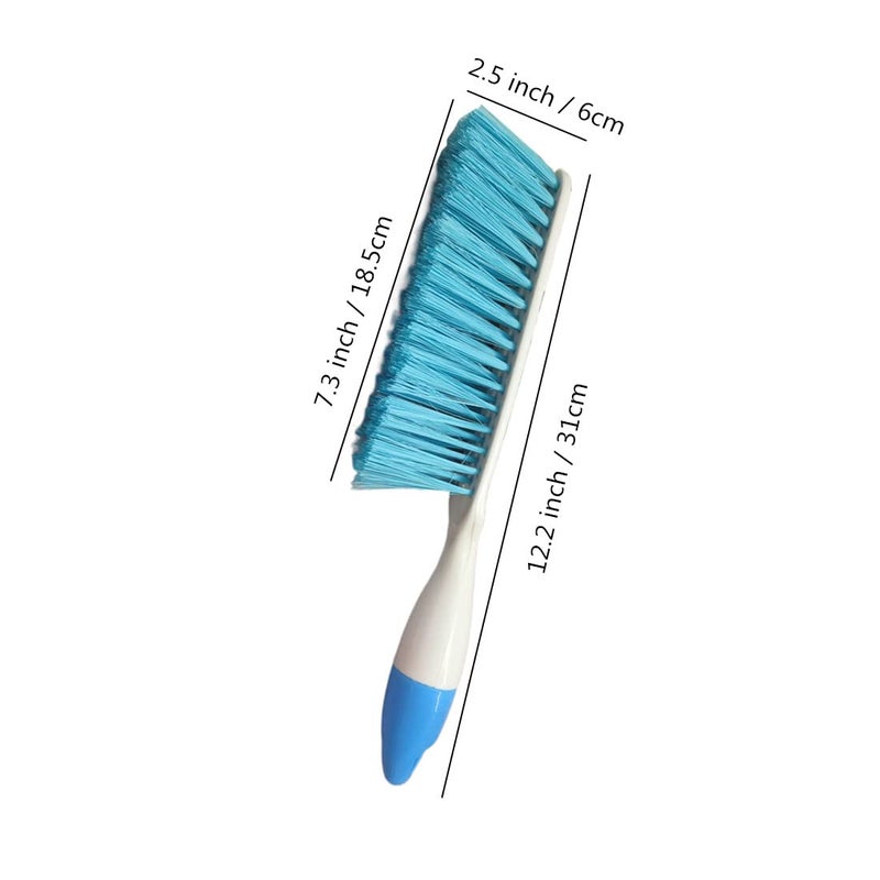 Jilukibo 2 Pack Soft Bristle Bed Sheets Sweeping Cleaning Brush with Plastic Handle, Blue, Rose Red - Image 2