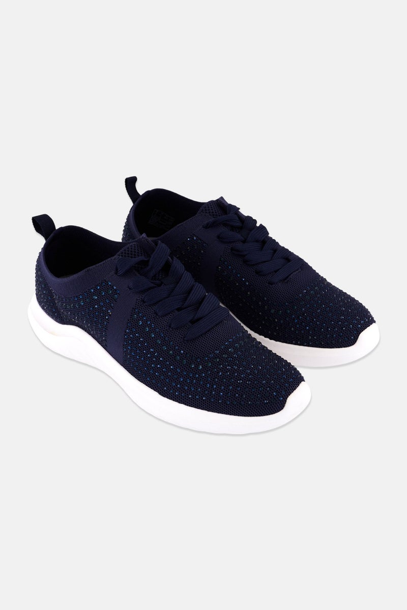 clarks Women Nova Spark Lace Up Casual Shoes, Navy - Image 1