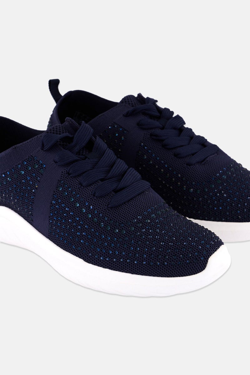 clarks Women Nova Spark Lace Up Casual Shoes, Navy - Image 3