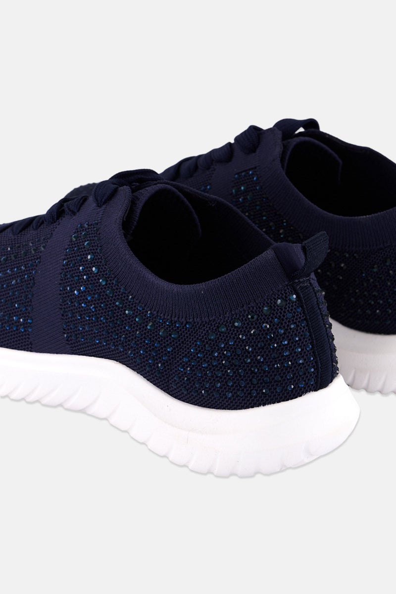 clarks Women Nova Spark Lace Up Casual Shoes, Navy - Image 4