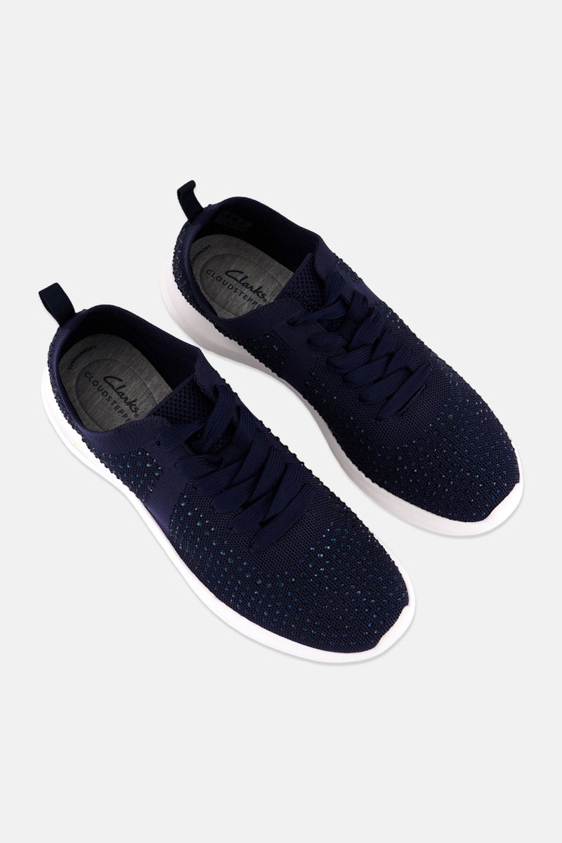 clarks Women Nova Spark Lace Up Casual Shoes, Navy - Image 2