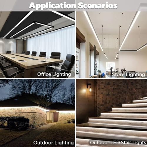 SuperlightingLED Quad Row Bright Outdoor IP67 Waterproof LED Light Strip 5M, 24V 2400 LEDs 17,650 lm/Roll High Output 6000K Daylight White CRI90+ 2835SMD 33mm Wide LED Strip Light with Adhesive (5m/16.4ft 6000K IP67) - Image 5