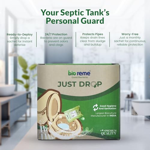 Bio Reme Septic Tank Cleaner Bacteria Powder with Odour Removing Microbial Formula, Effective Waste Decomposer for Septic Systems, Easy Use Sachets for Regular, Pack of 10 Sachets (35 g Each) - Image 5