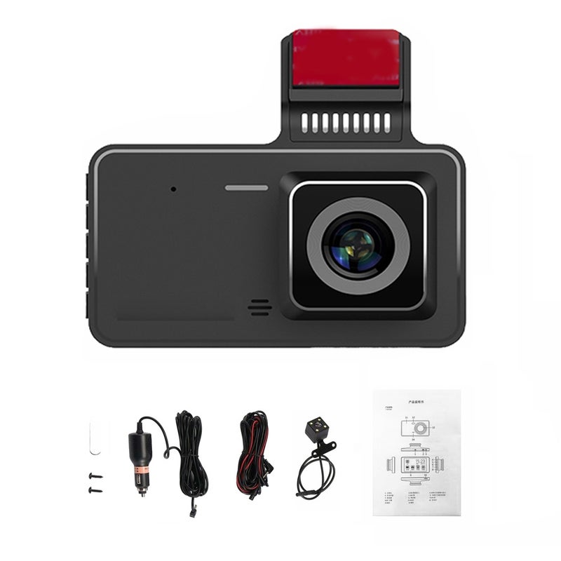 1080P DVR Dash Camera 4 Inch Car Dashcam Driving Recorder 170° Wide Angle with Touchscreen Support Night-Vision Loop Recording Motion Detection Reversing Picture - Image 1