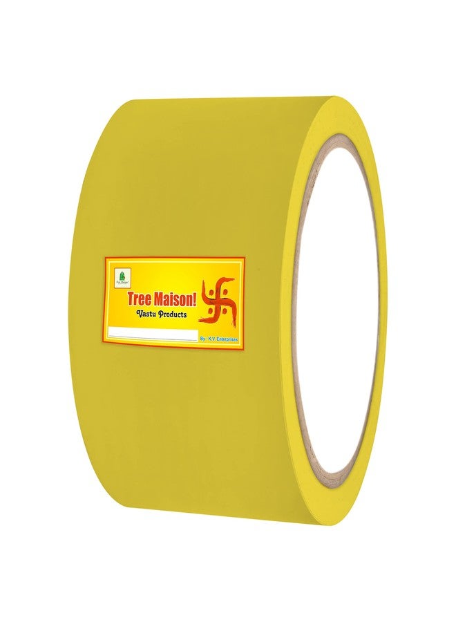 TREE MAISON CORONATING HOMES Vastu Yellow Tape | Size - 3 Inch (72 mm) Approx | Length- 20 Meter (Approx) | Vastu Tape Remedy for Toilet | Vastu Tape for Main Door | Tape Remedy | Pack of 1 - Image 1
