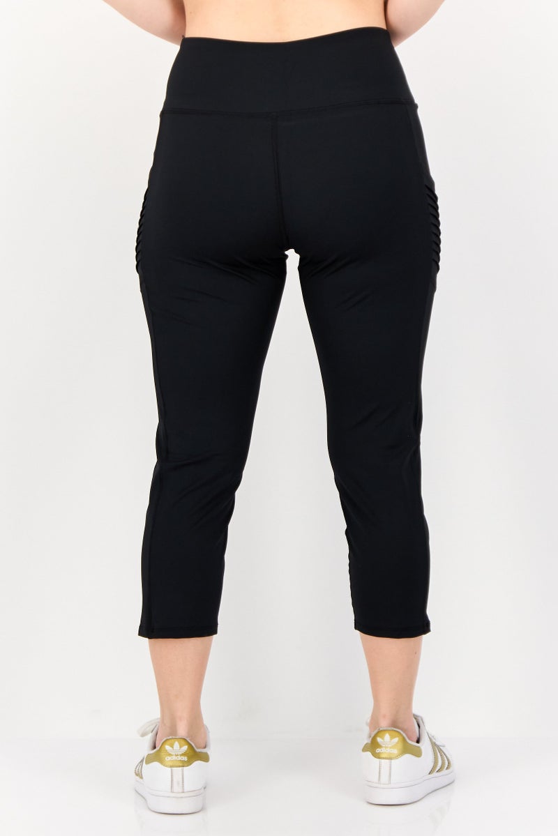 KENDALL + KYLIE Women Full Length Brand Logo Leggings, Black - Image 2