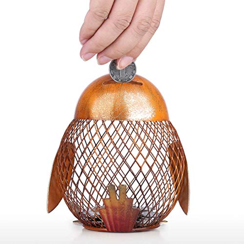 Tooarts Money Bank Rooster Iron Handmade Piggy Coin Bank Practical Craft Home Decoration - Image 5