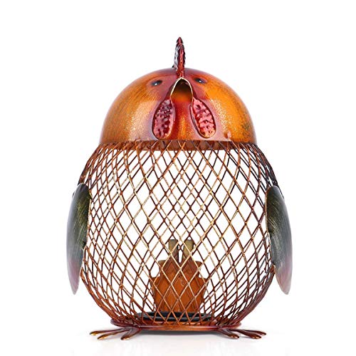 Tooarts Money Bank Rooster Iron Handmade Piggy Coin Bank Practical Craft Home Decoration - Image 1