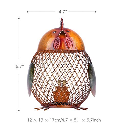 Tooarts Money Bank Rooster Iron Handmade Piggy Coin Bank Practical Craft Home Decoration - Image 2