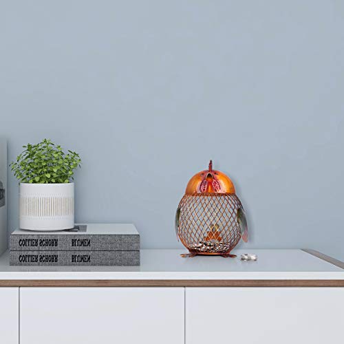 Tooarts Money Bank Rooster Iron Handmade Piggy Coin Bank Practical Craft Home Decoration - Image 4