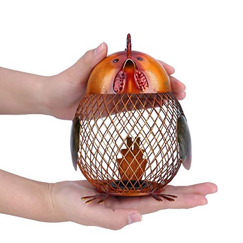 Tooarts Money Bank Rooster Iron Handmade Piggy Coin Bank Practical Craft Home Decoration - Image 3