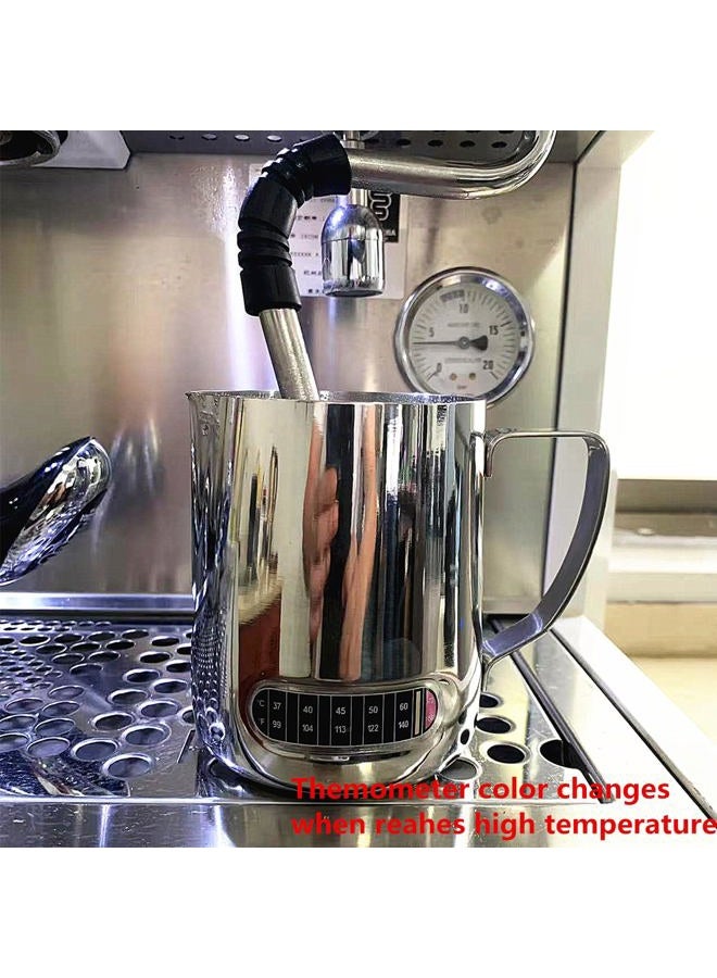 UZER Milk Frothing Pitcher for Coffee, Barista Steaming Jug (21 Ounces with Thermomete Integrated) - Image 3