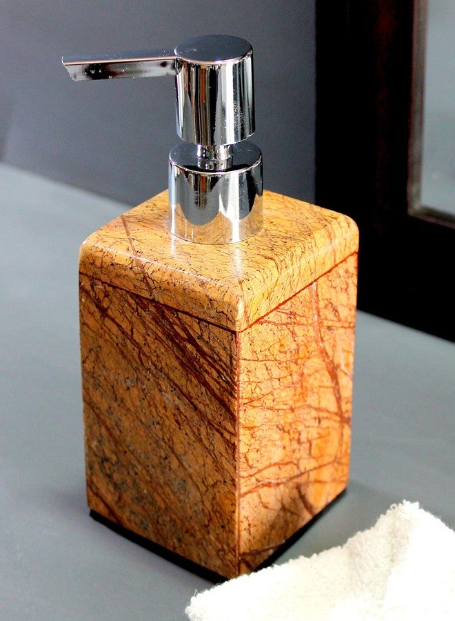 KLEO Soap / Lotion Dispenser - Made of Genuine Indian Marble - Luxury Bathroom Accessories Bath Set - Brown - Image 4