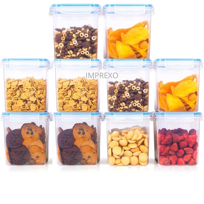 IMPREXO airtight plastic containers for kitchen storage containers for kitchen airtight kitchen containers (Pack of 10, 750 ML) - Image 2