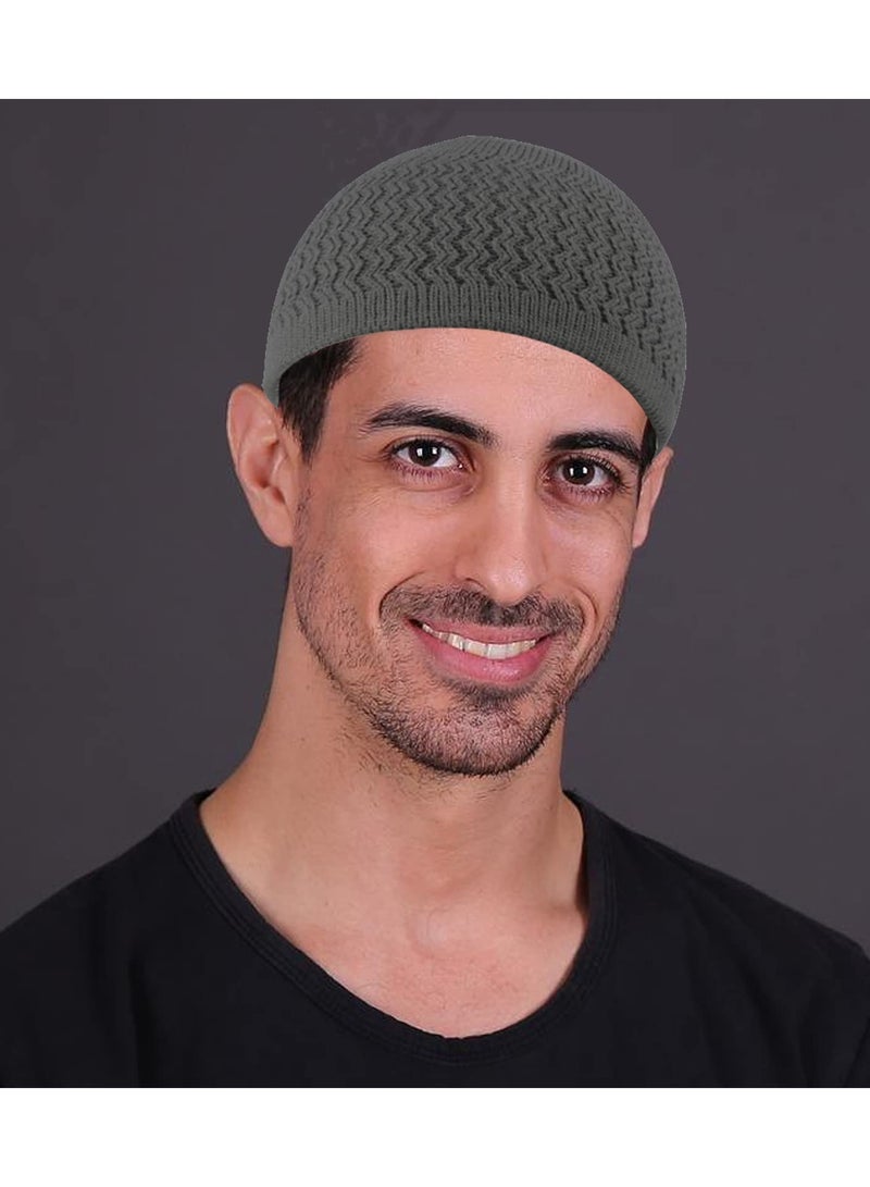 SYOSI 6 Pieces Brimless Hats for Men and Women Docker Hat Casual No Brim Hat Visor-Less Flip Hat Sailor Skullcap Buckle Knit Kufi Hat Under Helmet Beanie Hats - Image 2