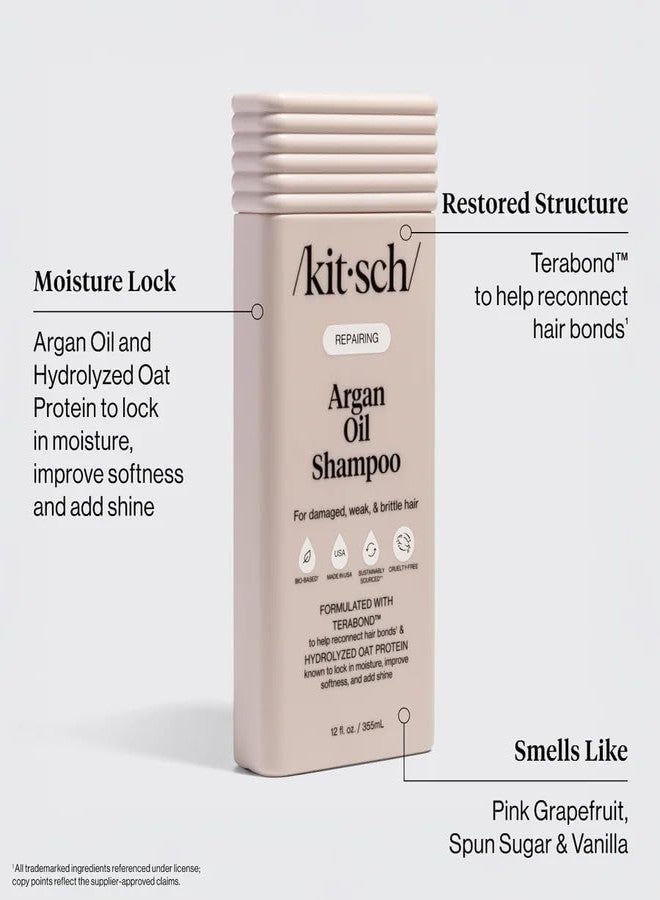 Kitsch Repairing Argan Oil Liquid Shampoo for Men and Women with Terabond™ – Argan Oil for Hair, Repairs & Renews Damaged, Weak, & Brittle Hair – Color-Safe, Clean Hair Care, Made in USA – 12 oz - Image 3