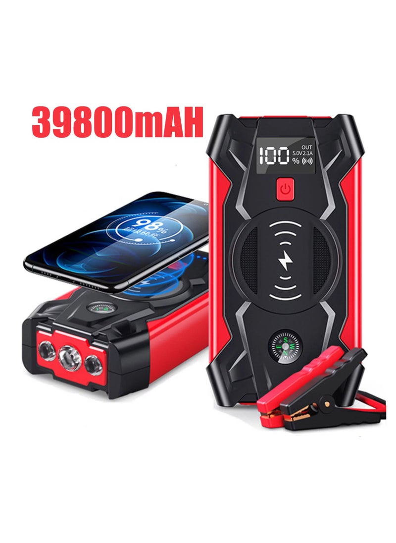 Generic Car Jump Starter 4000A Peak 39800mAh 12V Super Safe Jump Starter, with USB Quick Charge 3.0 (3500A/26800mAh)  - Image 1