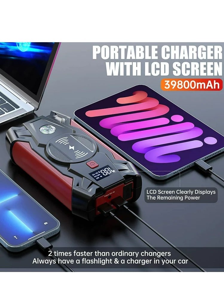 Generic Car Jump Starter 4000A Peak 39800mAh 12V Super Safe Jump Starter, with USB Quick Charge 3.0 (3500A/26800mAh)  - Image 2