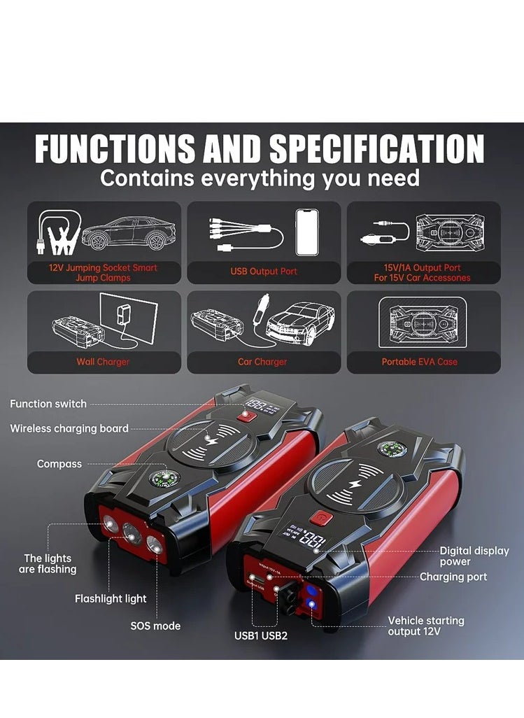 Generic Car Jump Starter 4000A Peak 39800mAh 12V Super Safe Jump Starter, with USB Quick Charge 3.0 (3500A/26800mAh)  - Image 4