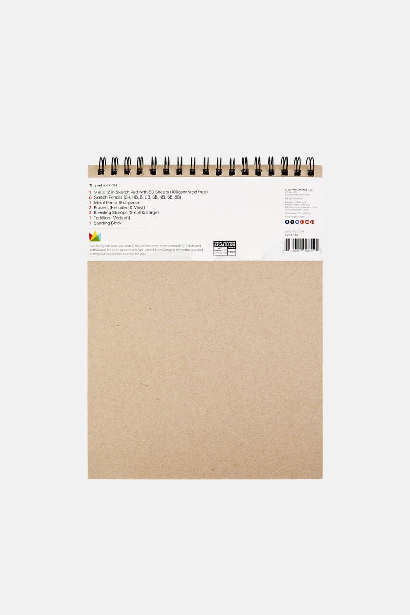 KINGART 16 Piece Sketching Pencil And Pad Set, Multicolor  - Image 4