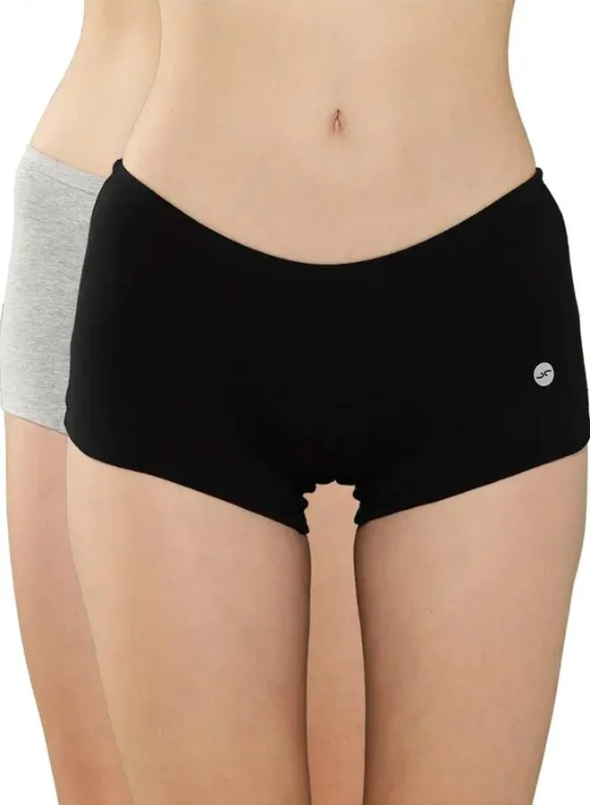 ليدينغ ليدي Leading Lady Pack of 2  - Solid Cotton Boyshorts