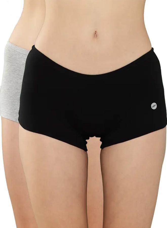 Leading Lady Pack of 2  - Solid Cotton Boyshorts - Image 1