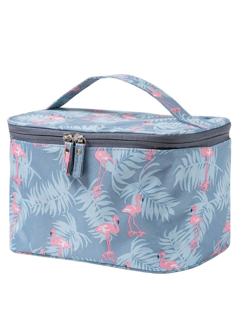 Portable Travel Cosmetic Bag Blue/Pink - Image 1