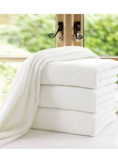 4 pc Luxury White Bath Towel Set – 550 GSM Premium Cotton, Ultra Plush & Absorbent, Hotel & Spa Collection