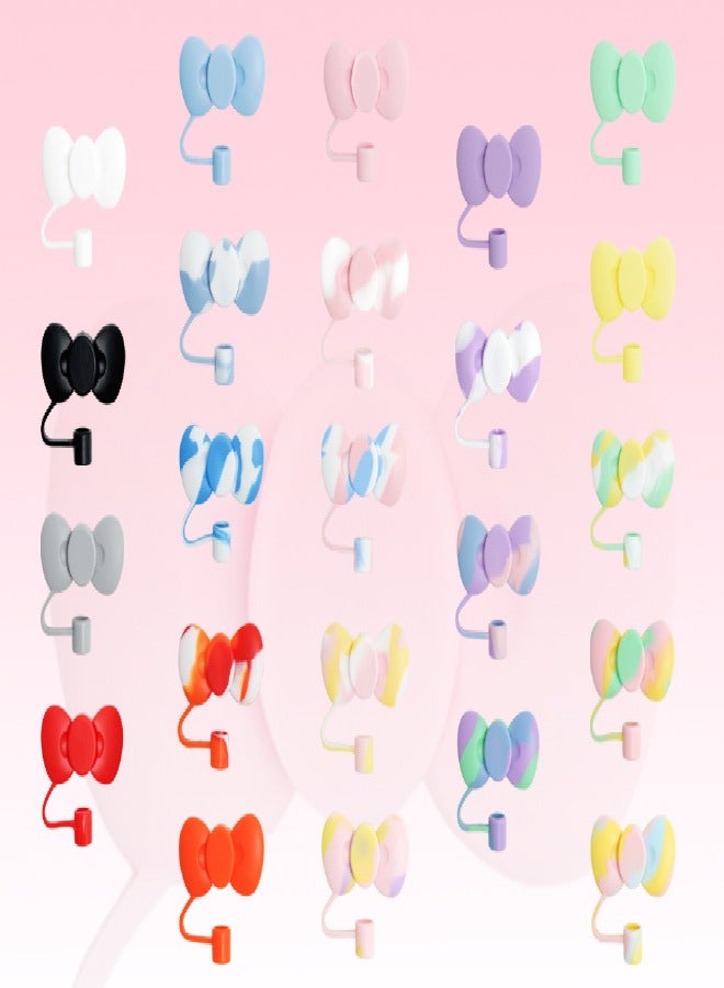 3 Pcs Lovely Bow Straw Covers Cap Toppers Compatible with Stanley 30&40 oz Tumbler Cups,Reusable Cute Silicone Straw Tips Lids Protectors for 0.4 in/10mm Stanley Cups Straws Accessories