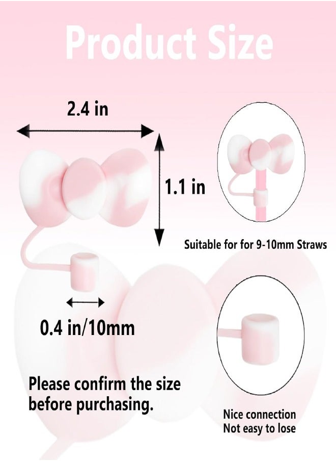 Generic - 3 Pcs Lovely Bow Straw Covers Cap Toppers Compatible with Stanley 30&40 oz Tumbler Cups,Reusable Cute Silicone Straw Tips Lids Protectors for 0.4 in/10mm Stanley Cups Straws Accessories - Image 1