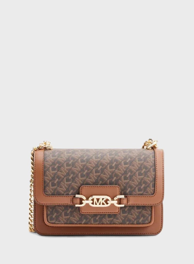 مايكل كورس حقيبة كتف كبيرة باللون الهذر مع شعار - Image 1