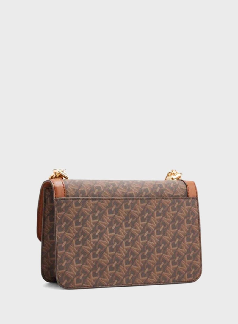 مايكل كورس حقيبة كتف كبيرة باللون الهذر مع شعار - Image 2