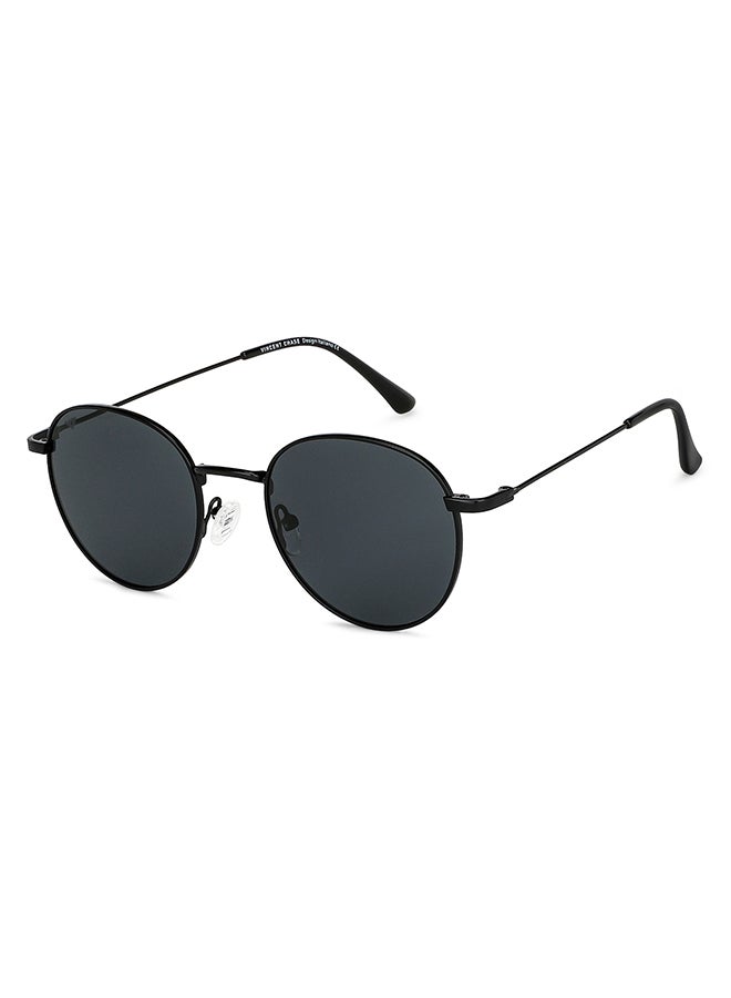 VINCENT CHASE Unisex Vintage Full Rim Round Polarized & UV Protected Sunglasses For Men & Women VC S13137 - 50mm - Black - Image 2