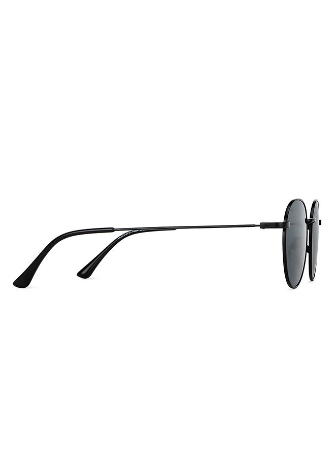 VINCENT CHASE Unisex Vintage Full Rim Round Polarized & UV Protected Sunglasses For Men & Women VC S13137 - 50mm - Black - Image 4