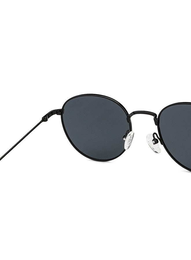 VINCENT CHASE Unisex Vintage Full Rim Round Polarized & UV Protected Sunglasses For Men & Women VC S13137 - 50mm - Black - Image 3