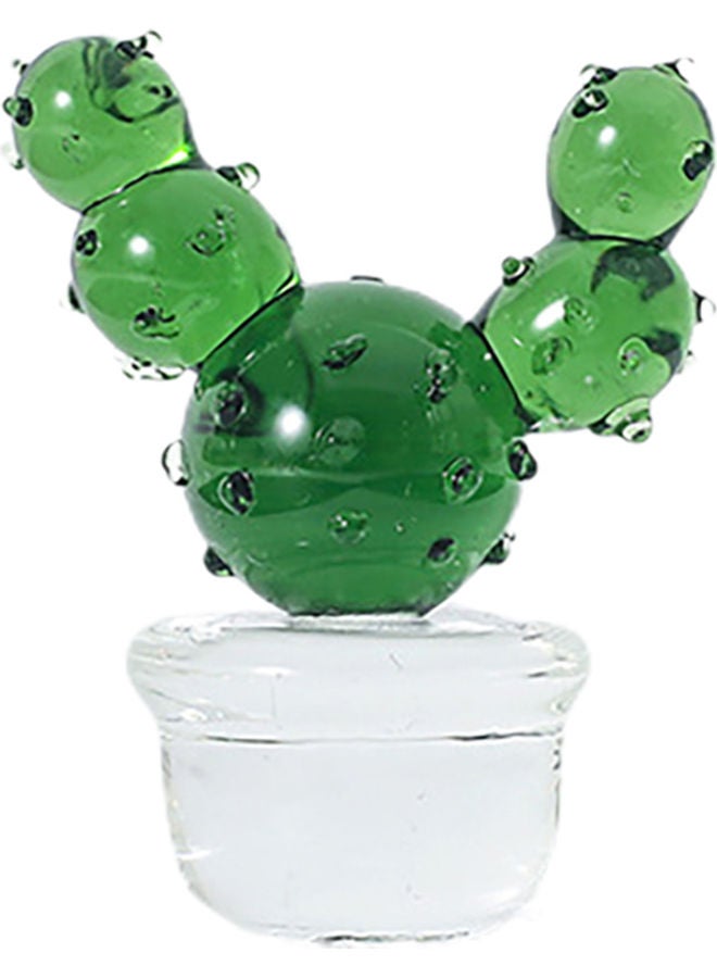 Beauenty Decorative Cactus Ornament With Vase Green/Clear 