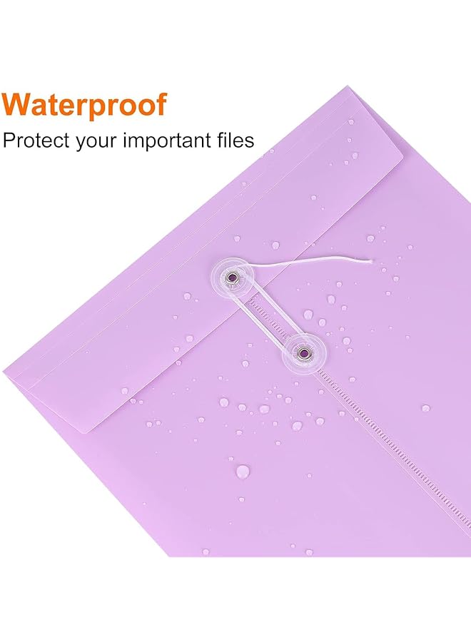 Bolivia's A4 Folder 8 Pieces A4 Size Waterproof File Pouch Expanding File Folder Plastic File Folders With String Tie Closure Large Capacity Information Bag For Home School And Office  - Image 3