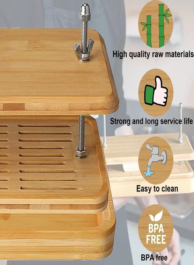 Glowgath Tofu Press,Large Bamboo Tofu Press with Tofu Strainer,Drip Tray and Cheesecloth, BPA Free,Easy to Clean,Easily Remove Water from Silken/Firm/Extra Firm Tofu,Great Gift for Tofu Lover - Image 3
