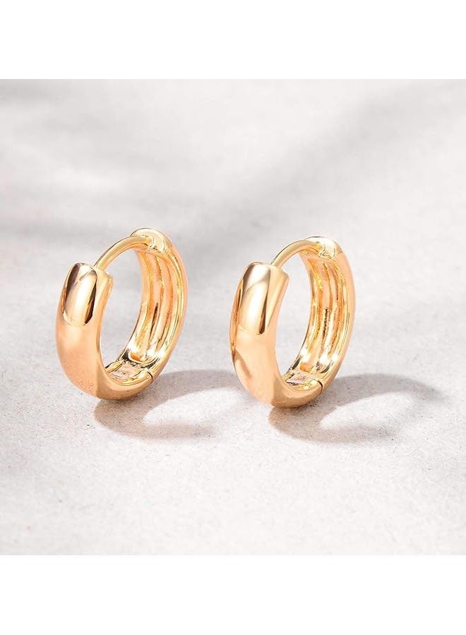 Mevecco Women Huggie Earrings Gold Hoop 14K Gold Filled Small Simple Handmade Hypoallergenic Everyday Jewelry - Image 5