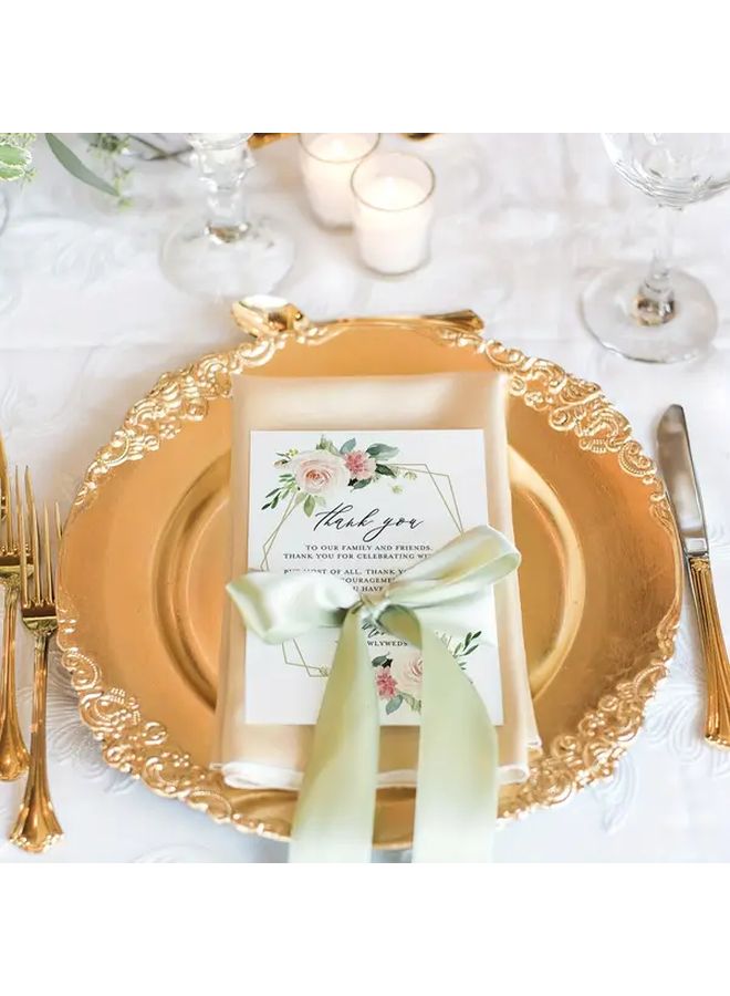 50pcs Elegant Floral Thank You Cards with Envelopes For Wedding Party - Image 4