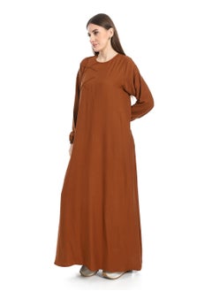 سيزار عباية حريمي كتان باكمأم طويلة وتصميم علي الصدر  - Image 2