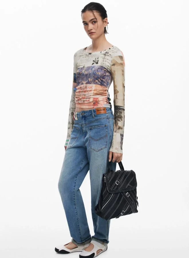 ديسيجوال حقيبة ظهر صغيرة من الجلد الصناعي مع أبازيم