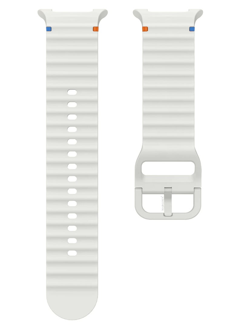 CATANES Silicone Ocean Band for Samsung Galaxy Watch 8 Classic 46mm and Watch 8 40mm 44mm - Sport Band Strap - White - Image 4